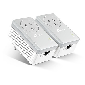 TP-LINK TL-PA4010P KIT AV600 POWERLINE PASSTHROUGH STARTER KIT 2X ADAPTERS WHITE/GREY