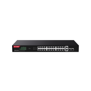 IP-COM ICMG1128P-24-410W 24PORT GIGABIT POE+ UNMANAGED SWITCH 370W 2X SFP 1G RACK MOUNT BLACK