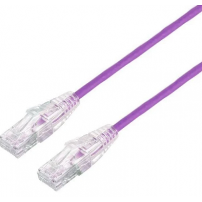 ULTRA THIN 3.8MM CAT6A UTP PATCH CABLE 0.25M PURPLE