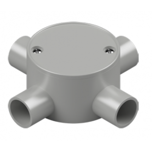 MATELEC JBS-25G/4 PVC JUNCTION BOX 25MM 4 WAY ROUND SHALLOW GREY