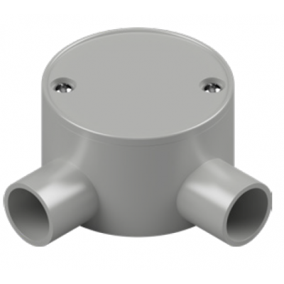 JUNCTION BOX SHALLOW PVC 20MM 2W ANG GRY