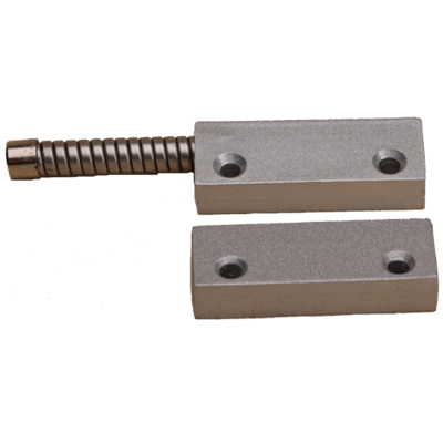 TANE HARDWIRED ROLLER DOOR REED SWITCH SILVER DETECTION GAP 32MM 1x N/C OUTPUT (DRY) METAL SURFACE MOUNT