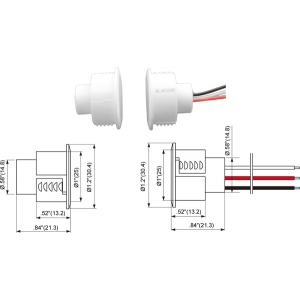 TANE SD-82C-WH RECESSED STEEL DOOR REED SWITCH SPDT GAP 28MM 25MM HOLE WHITE