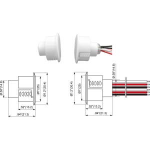 TANE SD-84C-WH RECESSED STEEL DOOR REED SWITCH DPDT GAP 19MM 25MM HOLE WHITE