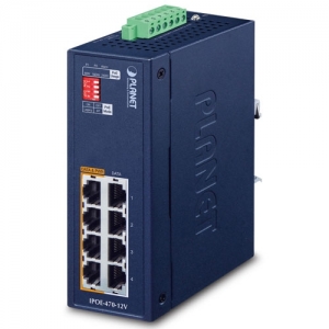 PLANET IPOE-470-12V 4 x 95W POE++ INJECTOR MULTI-GIG 10 100 1G 2.5G 5G DIN-RAIL -40 to 75C