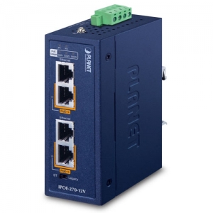PLANET IPOE-270-12V 2 x 95W POE++ INJECTOR MULTI-GIG DIN-RAIL 12-54V BOOST -40 to 75C