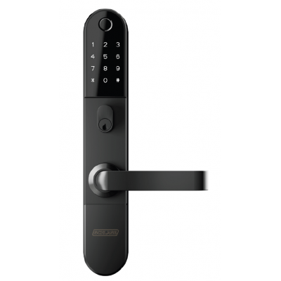 SCHLAGE OMNIA WITH FINGER PRINT/ KEYPAD (3X4)/ BLE MATTE BLACK WITH LED STAINLESS STEEL WITH CLUTCHING KEY OVE