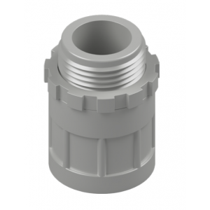 SCREW ADAPTOR & LOCK RING PVC 20MM GREY